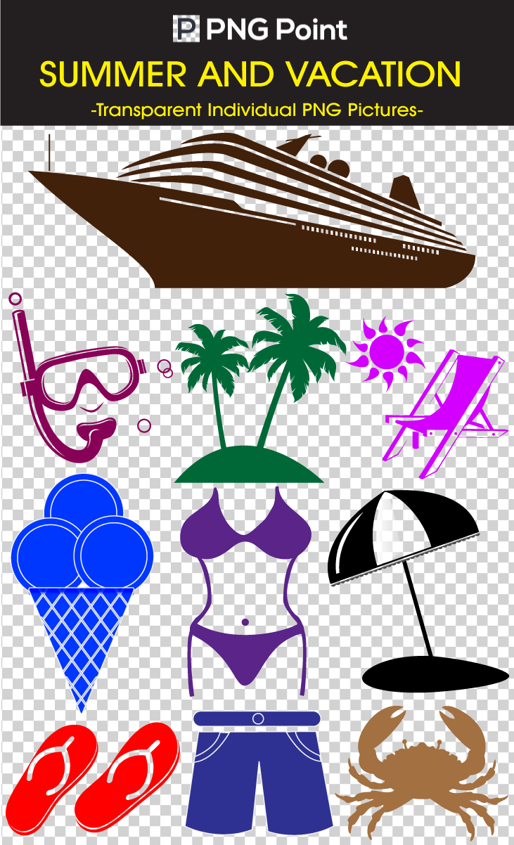 Silhouette Clip Arts And Images Of Theme Of Summer (731x1202), Png Download