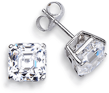 Asscher Cut - Earring (650x650), Png Download
