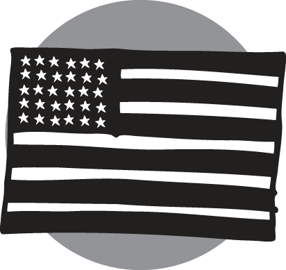 Us Flag - Three Flags (412x389), Png Download