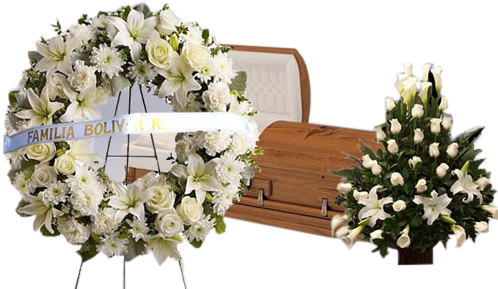 A Paquete Fúnebre - Lily Wreath For Funeral (500x303), Png Download