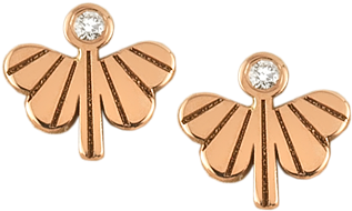 Diamond Butterfly Angle Earrings - Earring (400x400), Png Download