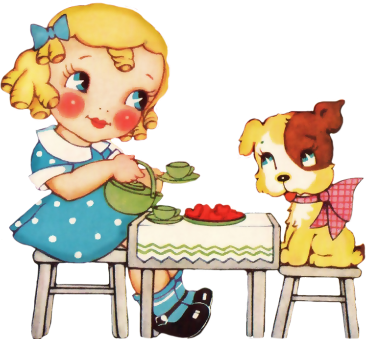 Any - Girl Drinking Tea Clipart (800x738), Png Download
