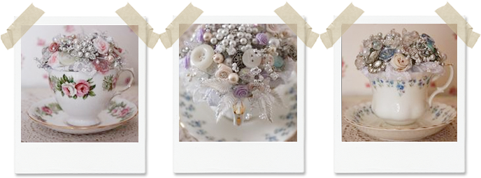 Our Vintage Tea Cups Arrangements Are The Perfect Unique (700x268), Png Download