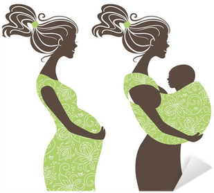 Beautiful Women Silhouettes - Pregnant Women Maternity Clothes Nursing Tops Mom Baby (400x400), Png Download