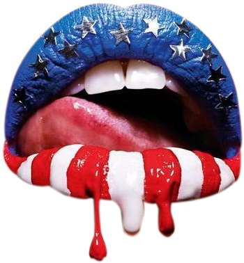0 Komentarze - American Flag Lips (400x433), Png Download