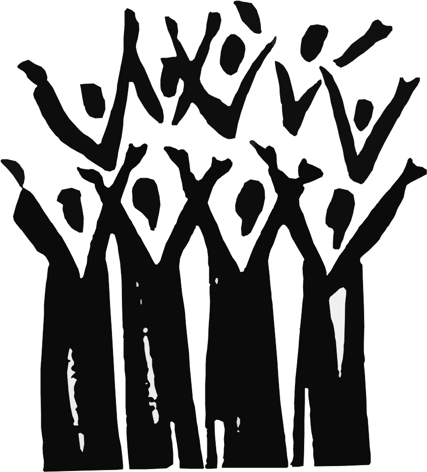 Celebration Singers - Choir Clipart Black And White Png (988x1012), Png Download