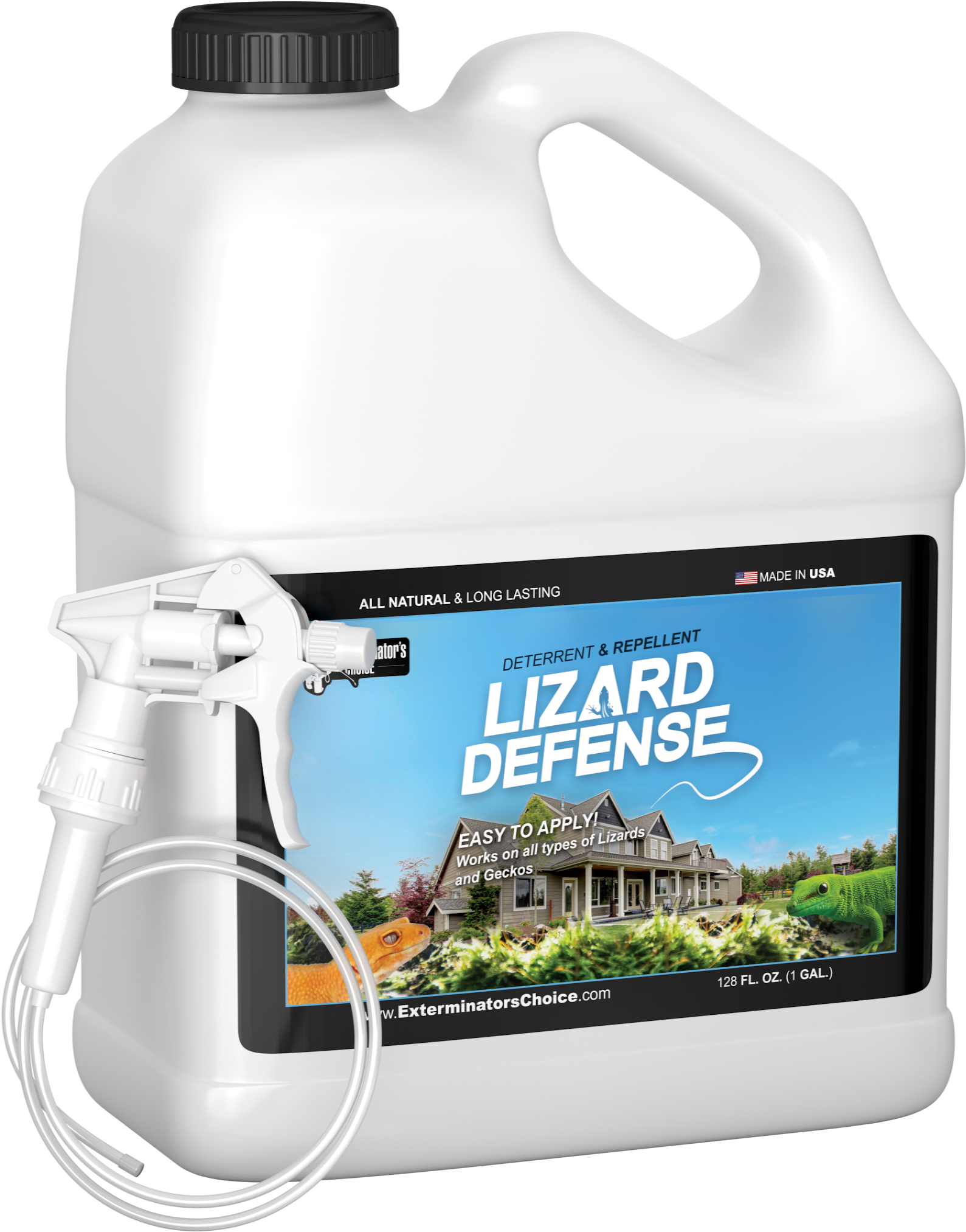 Lizard Defense All Natural Deterrent And Repellent - Exterminators Choice Lizard Defense One Gallon (128 (1800x2560), Png Download