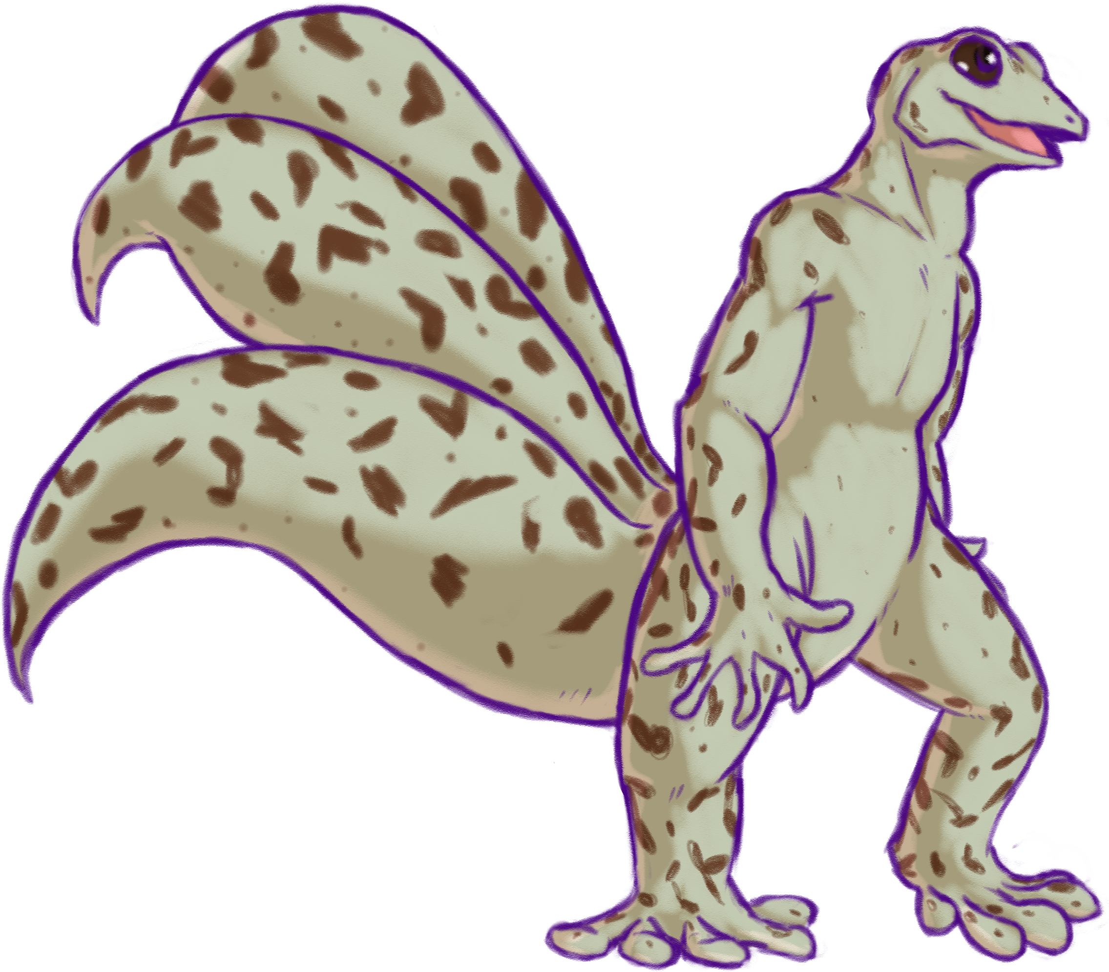 Three-tailed Gecko 'demon' - Gecko With Three Tails (2325x2009), Png Download