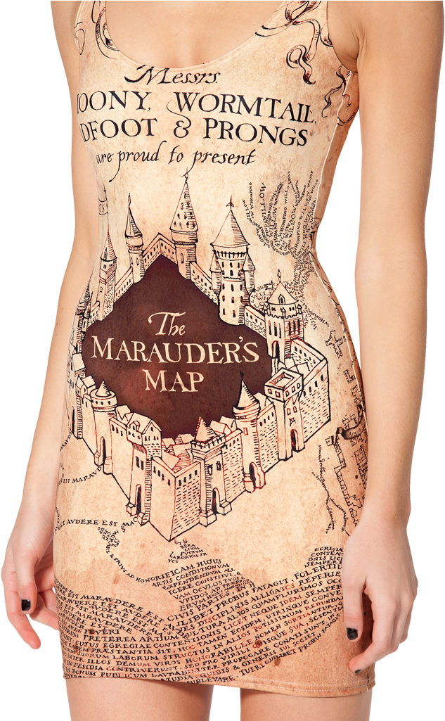 Marauders Map Cover Dress › Black Milk Clothing - Decorbox Cotton Linen Throw Pillow Cover Cushion Case (683x1024), Png Download