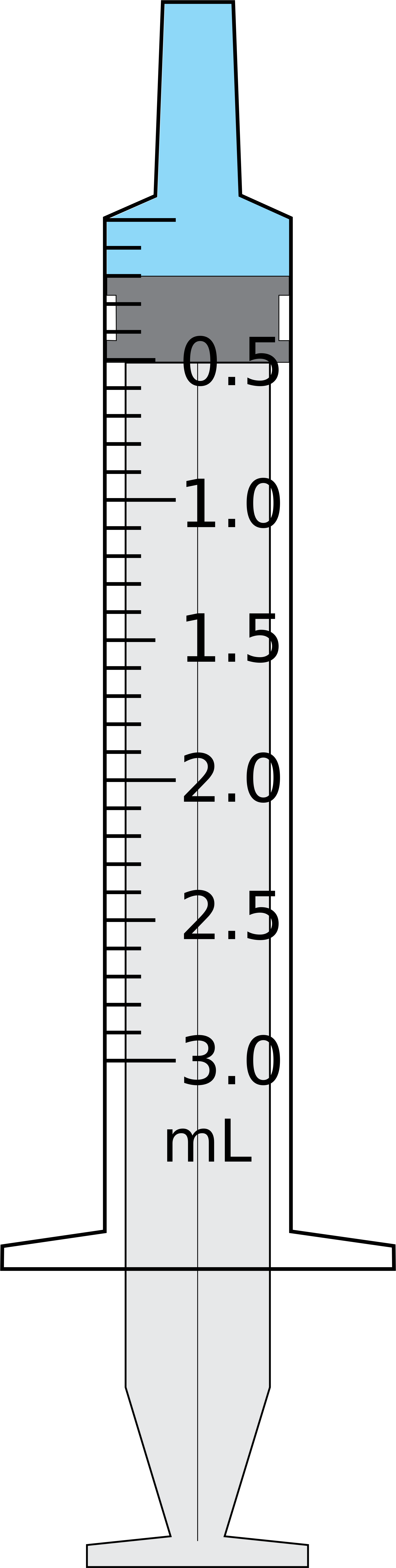 3 Ml Syringe Drawing (2000x7889), Png Download