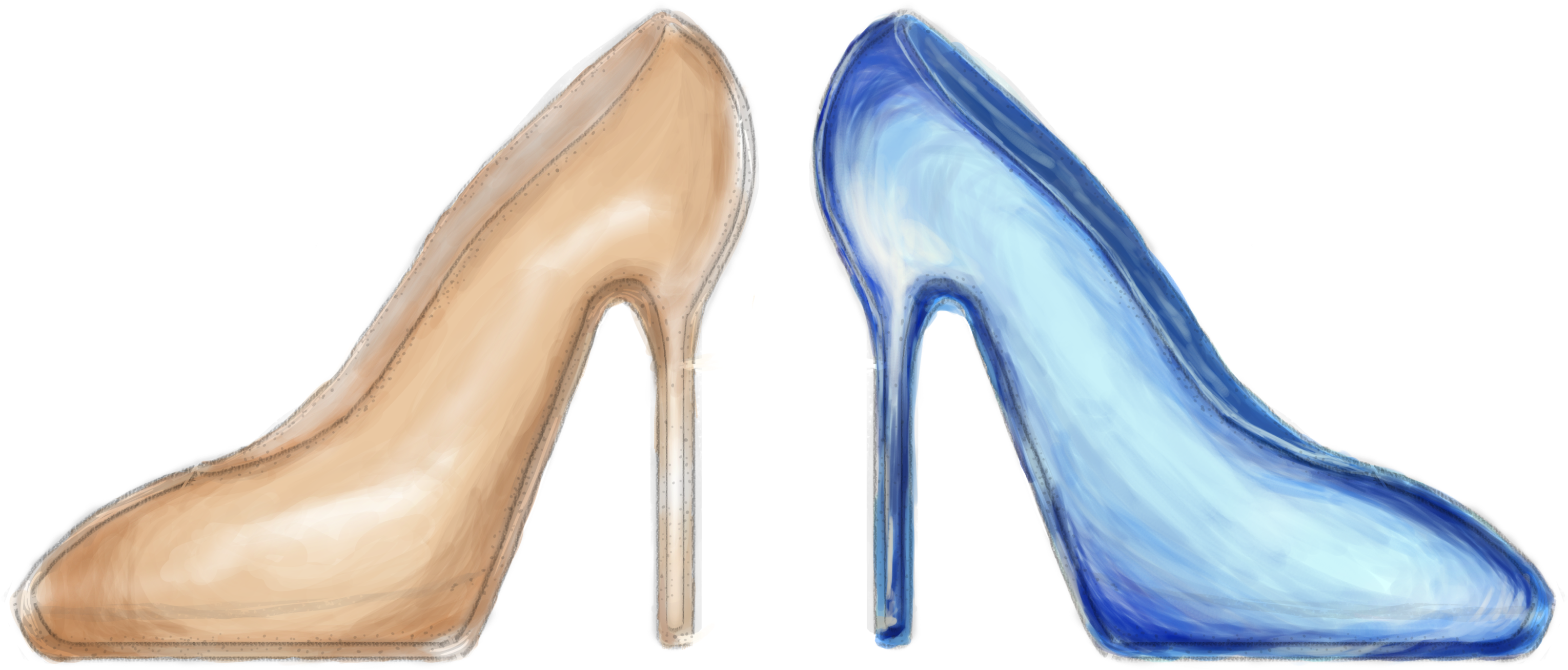 Cinderella Slippers Compare - Basic Pump (3508x2480), Png Download