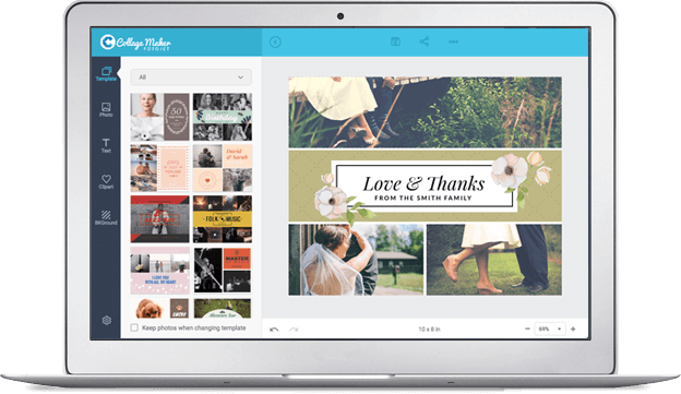 Photo Collage Maker For Windows Collage Maker For Windows - Wexel Art Double Panel Floating Picture Frame (624x361), Png Download