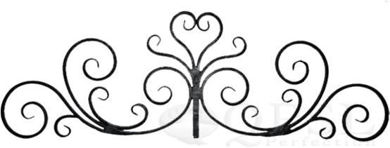 Custom Wrought Iron Design - Wrought Iron Gate Top (568x213), Png Download