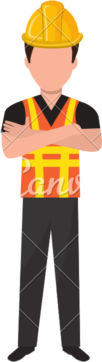 Construction Worker Vector - Homem Trabalhador Em Desenho (800x800), Png Download