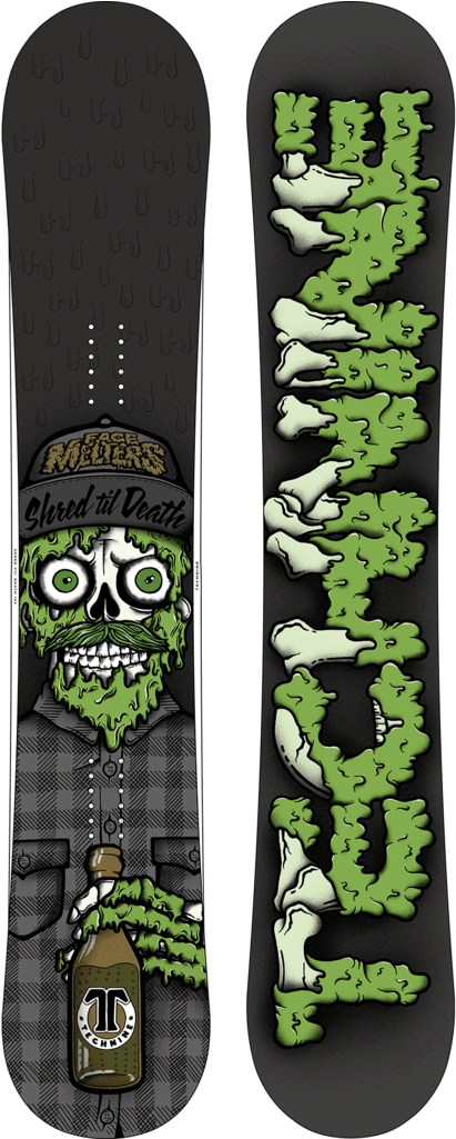D Shred Til Death Snowboard F18 Black/green - Snowboard (504x1024), Png Download