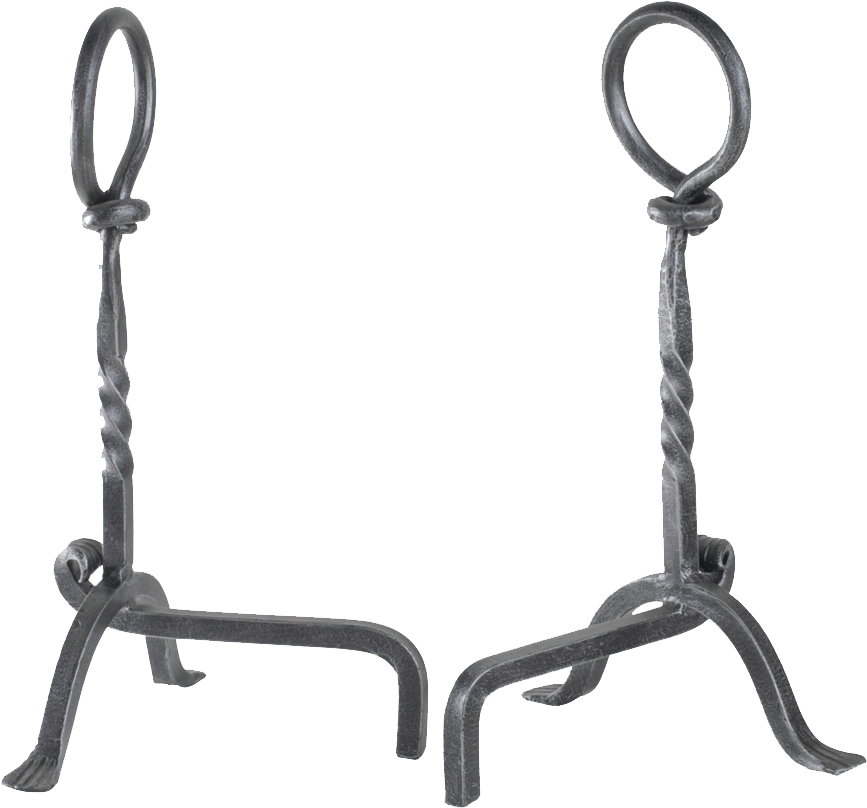 Ring Top Wrought Iron Fire Dog - Andiron (1000x1000), Png Download