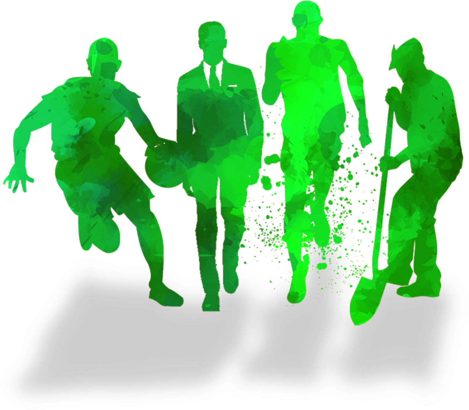 Fresh Green Portrait Silhouette May Fourth Holiday - Youth Day (in China) (2200x1698), Png Download