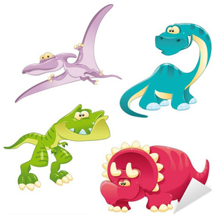Vinilo Pixerstick Los Dinosaurios De La Familia - Dinosaur Wall Sticker - Jurassic Time (400x400), Png Download