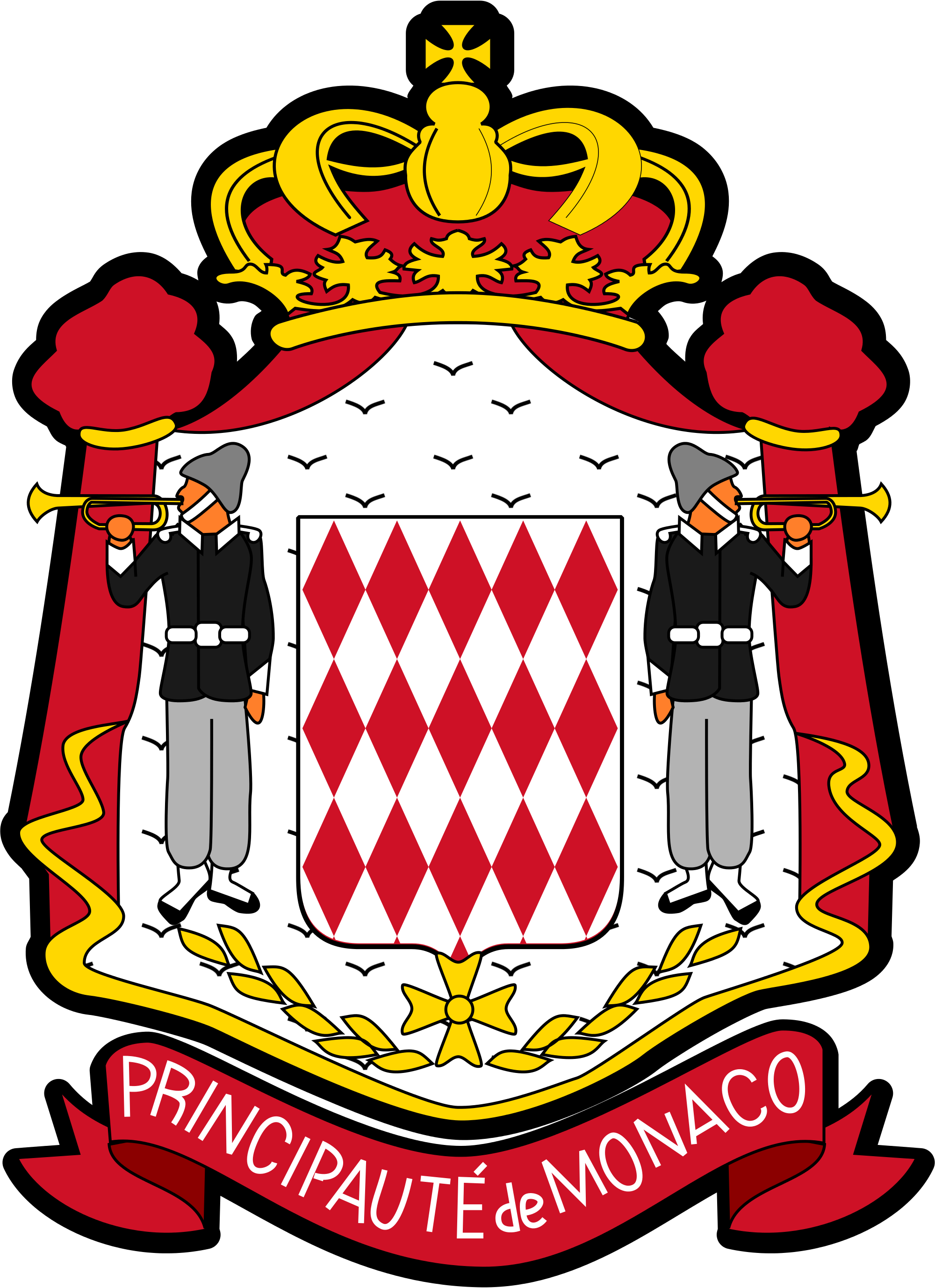 Open - Monaco Coat Of Arm (2000x2755), Png Download