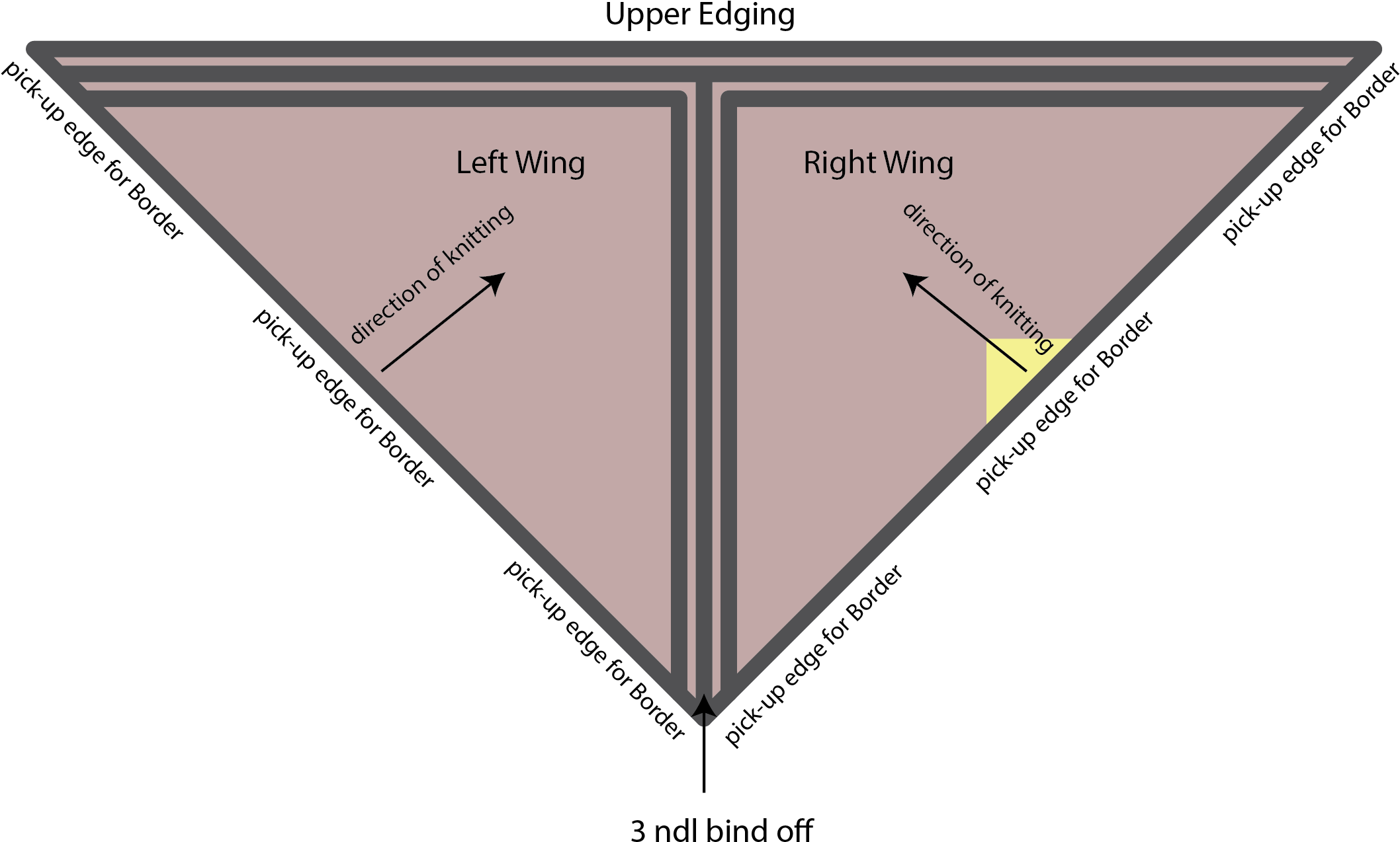 Bisectedshawl Firsttriangle - Diagram (2128x1292), Png Download