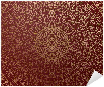 Vector Oriental Blue Background With Gold Ornament - Background Ornament Red (400x400), Png Download