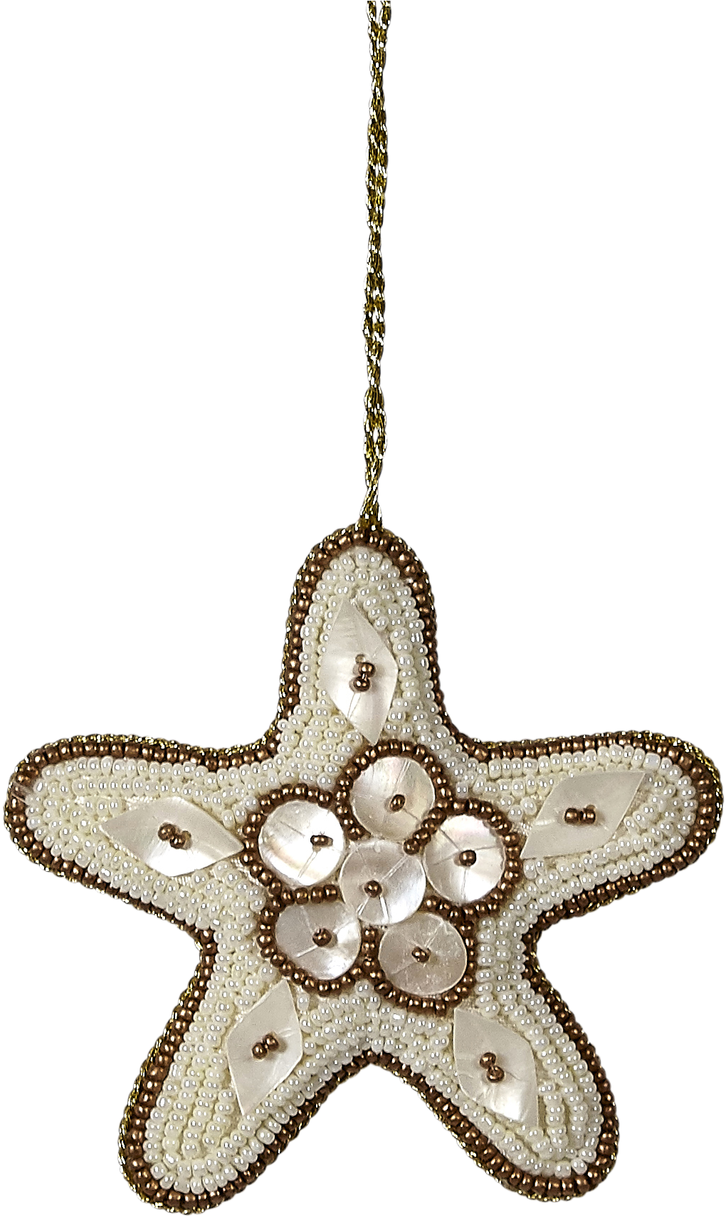 Bead And Mother Of Pearl Ornament, 4" Starfish Gold - 4 Starfish (1318x1863), Png Download