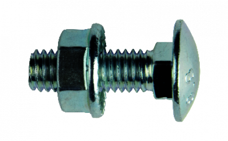 Tornillo Cabeza Redonda Cuello Con Tuerca M6 X 16 Mm - Tornillo Cabeza Redonda Con Tuerca Ficha (459x459), Png Download