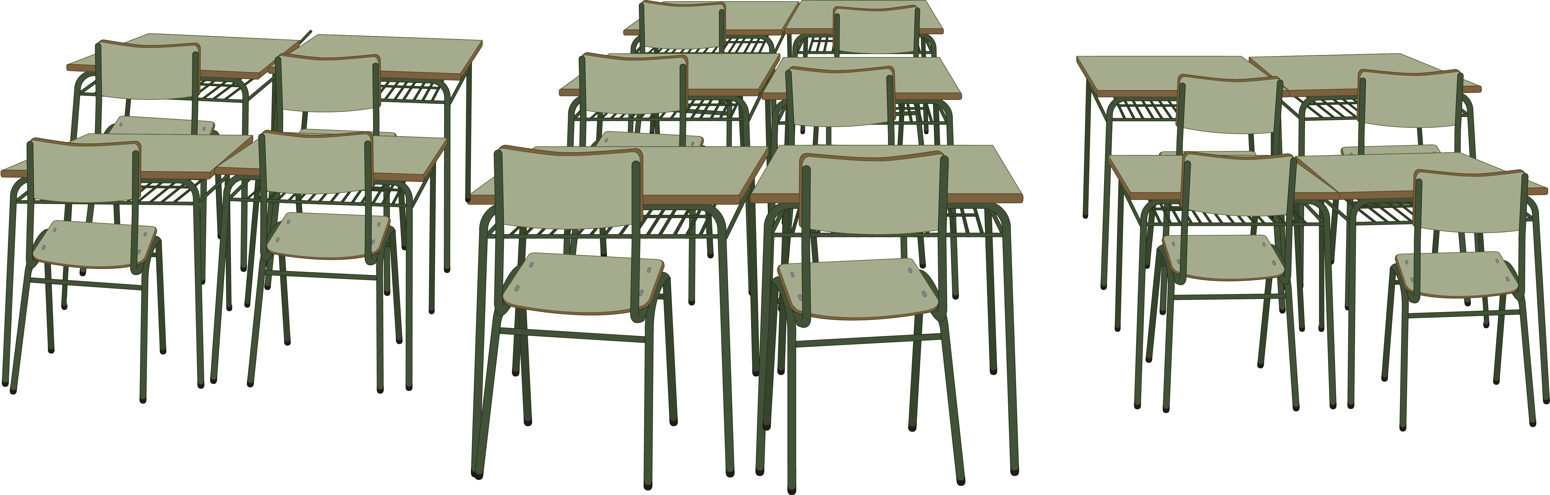Conjunto Sillas - School (5238x1675), Png Download