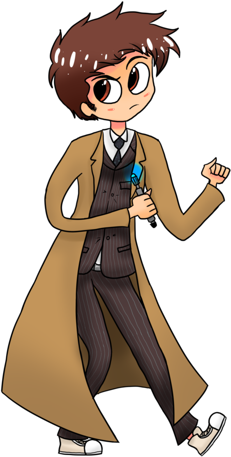 11th Doctor Cartoon Drawing - 10th Doctor Doctor Who Cartoon (900x900), Png Download