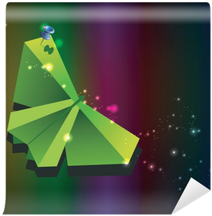 The Paper Butterfly Is Pinned To A Wall - Paper (400x400), Png Download