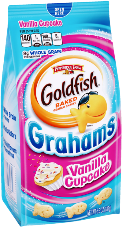 Pepperidge Farm Goldfish Vanilla Cupcake Graham (484x750), Png Download