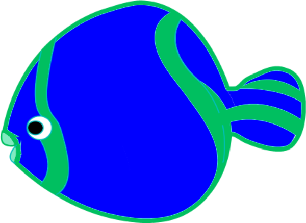 There Is 36 Colorful Goldfish Snack Free Cliparts All - Blue Fish Clip Art (600x437), Png Download
