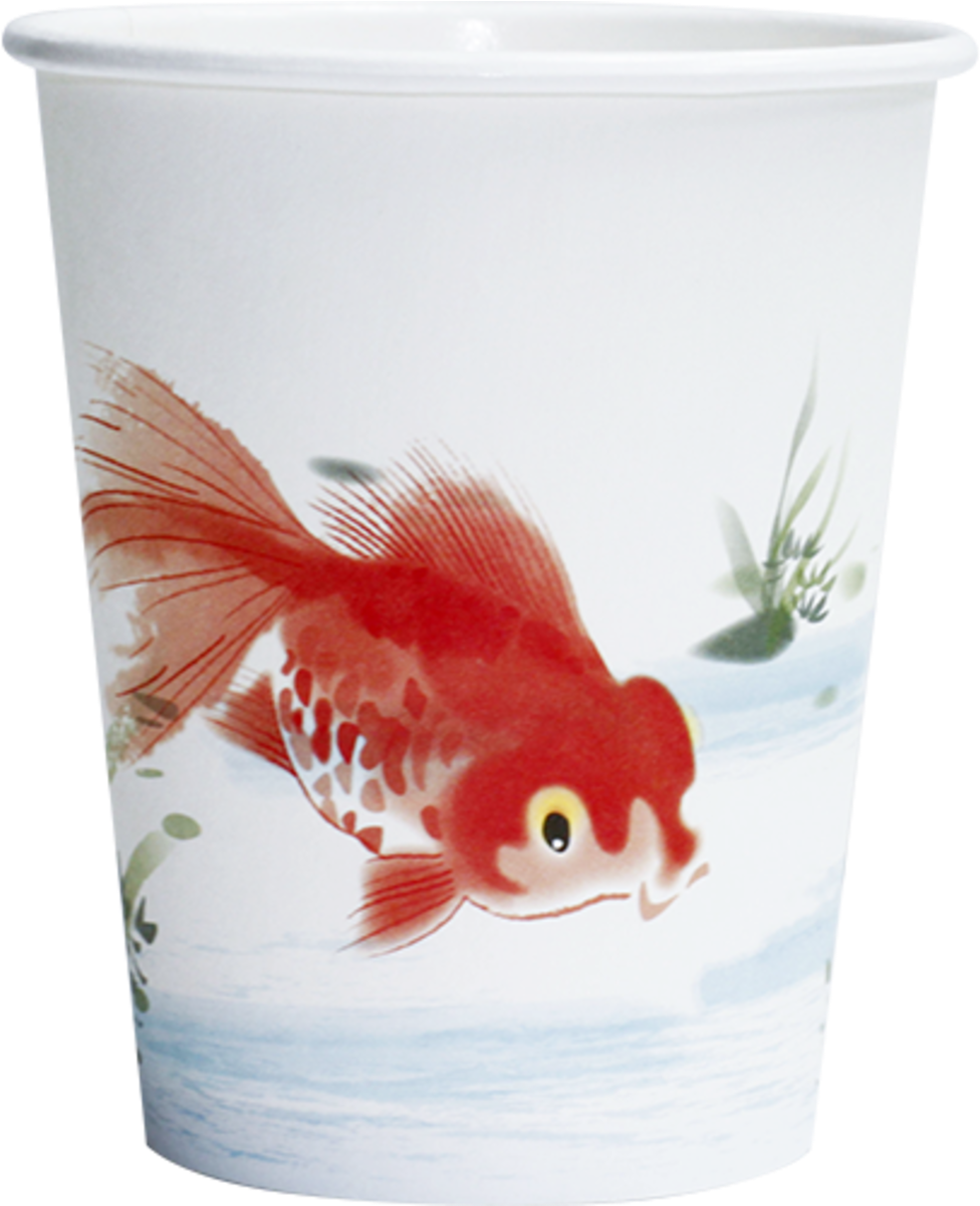 8oz Pond Design Aper Cup - Goldfish (1200x1200), Png Download