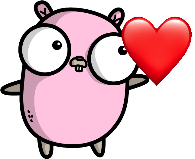 Gopher Holding Up A Heart - Cartoon (683x525), Png Download