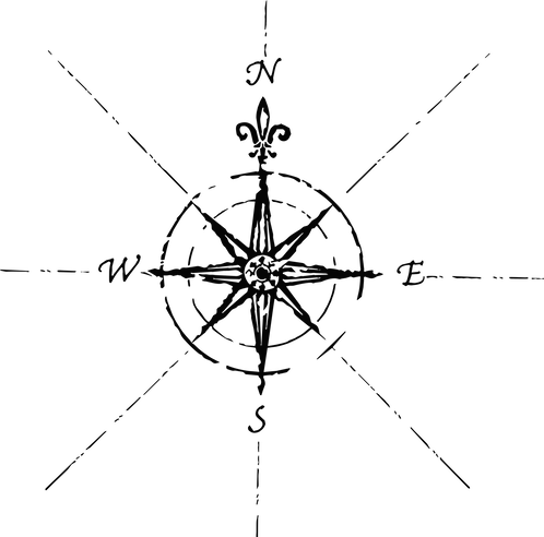 Simple Compass Design Tattoo (498x492), Png Download