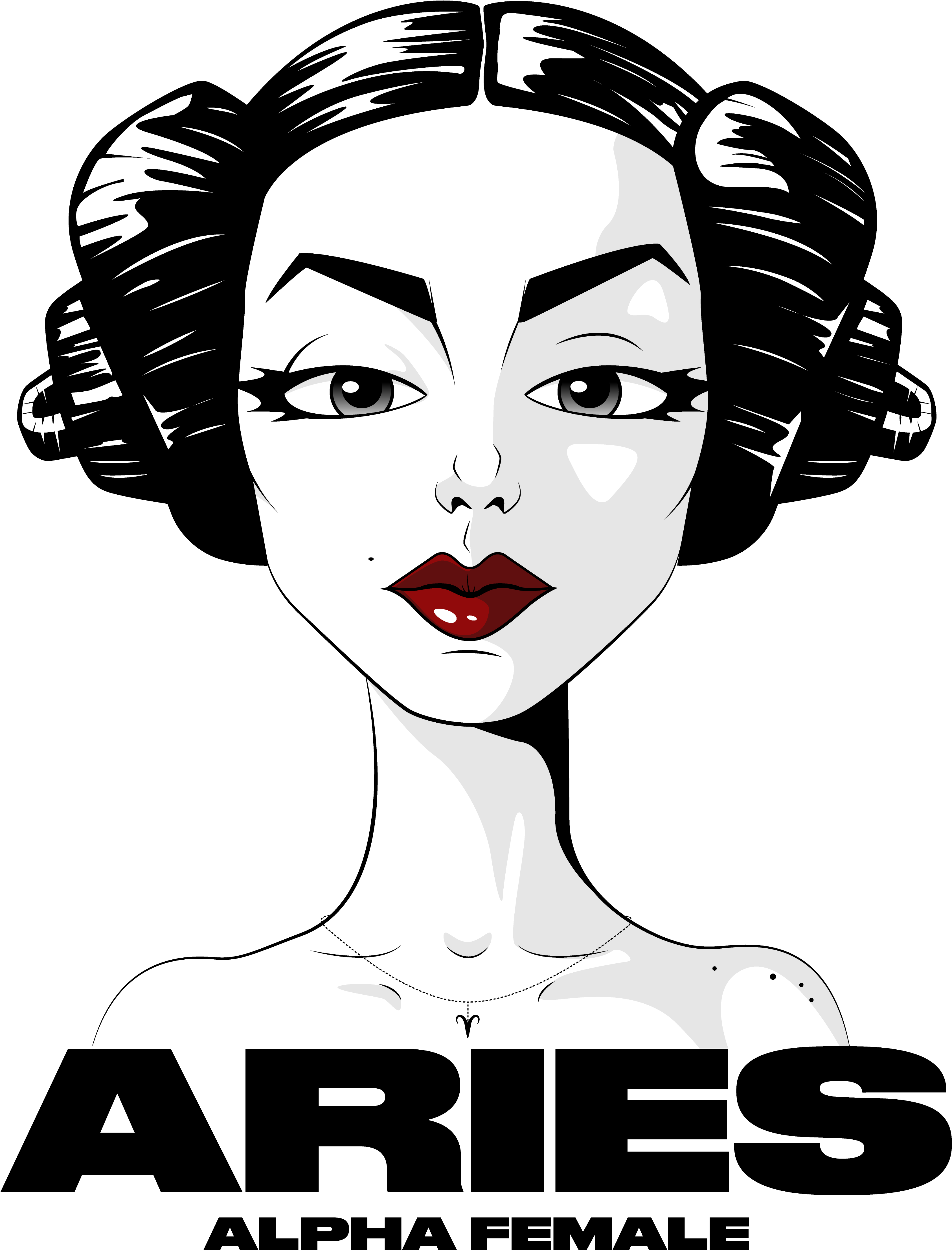 Aries Alpha Female T - Retro Style (4500x5400), Png Download