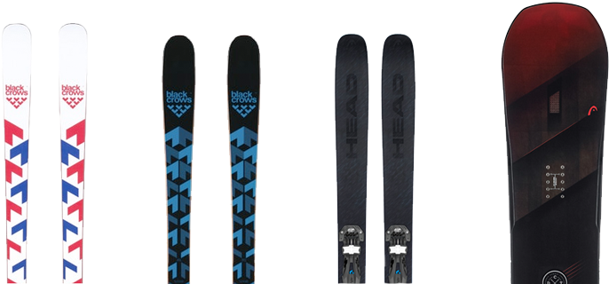Winter Rental Skis Board L - Black Crows Arto 17/18 Ski (800x371), Png Download