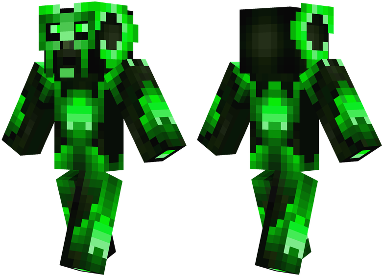 Creeper Overlord - Green And Black Minecraft Skins (804x576), Png Download