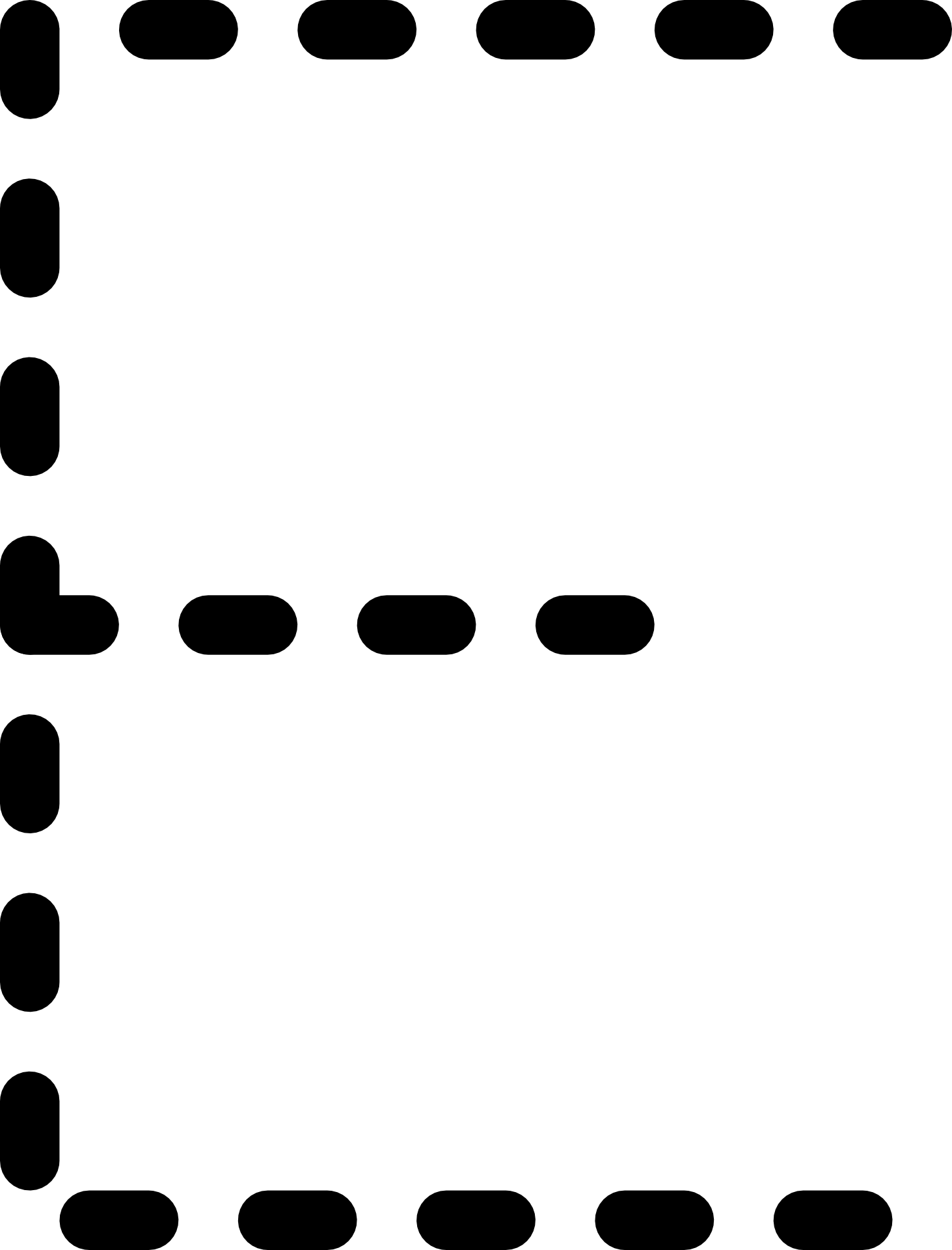 Dashed Line Of Alphabet Letter E - Tracing Letter E (1463x1920), Png Download