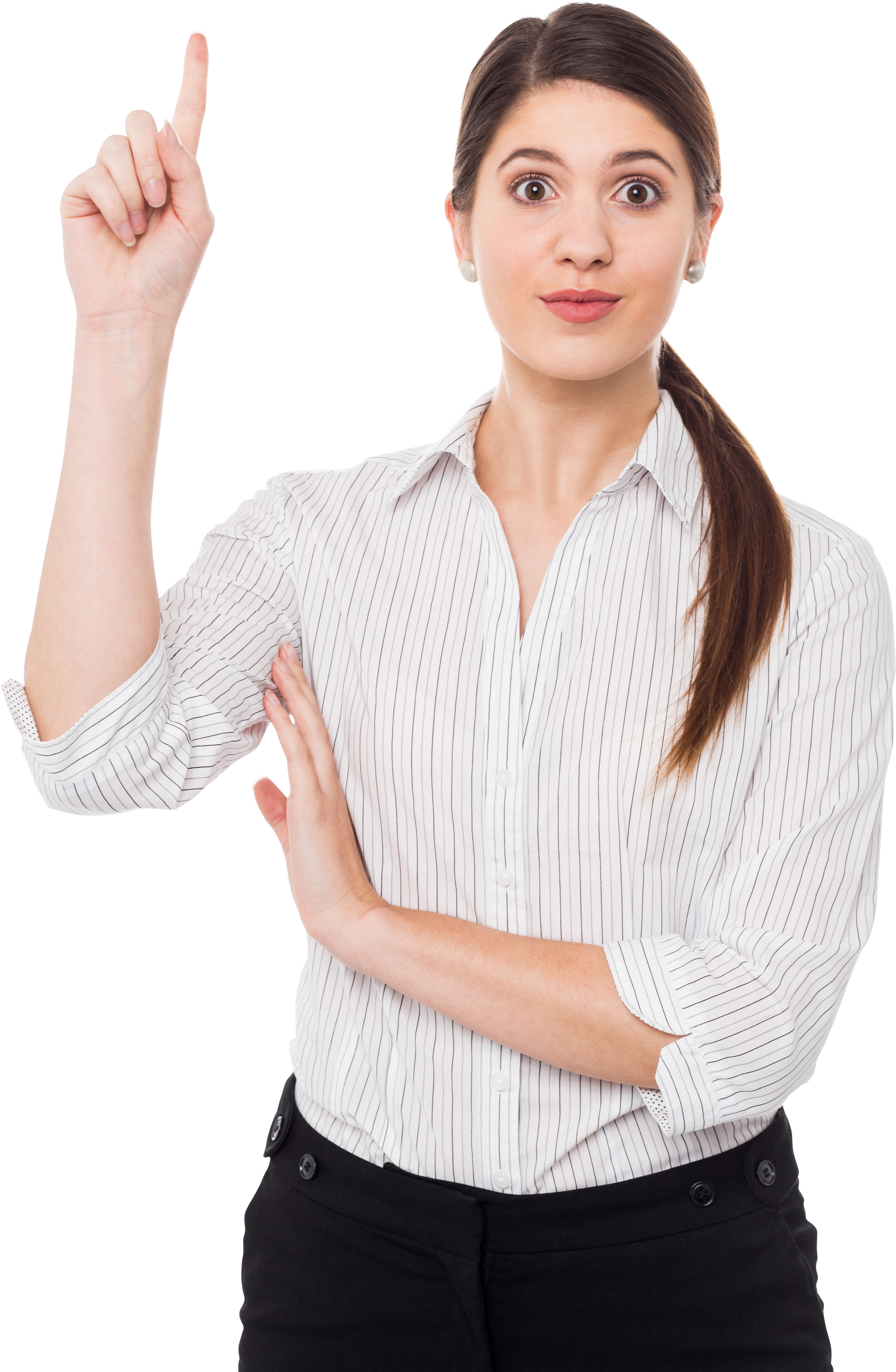 Women Pointing Top Png Image - Pointing Women (3840x5760), Png Download