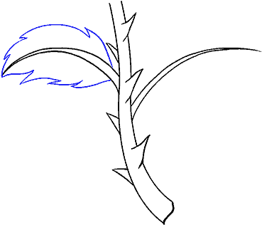 How To Draw Rose With A Stem - Drawing (678x600), Png Download