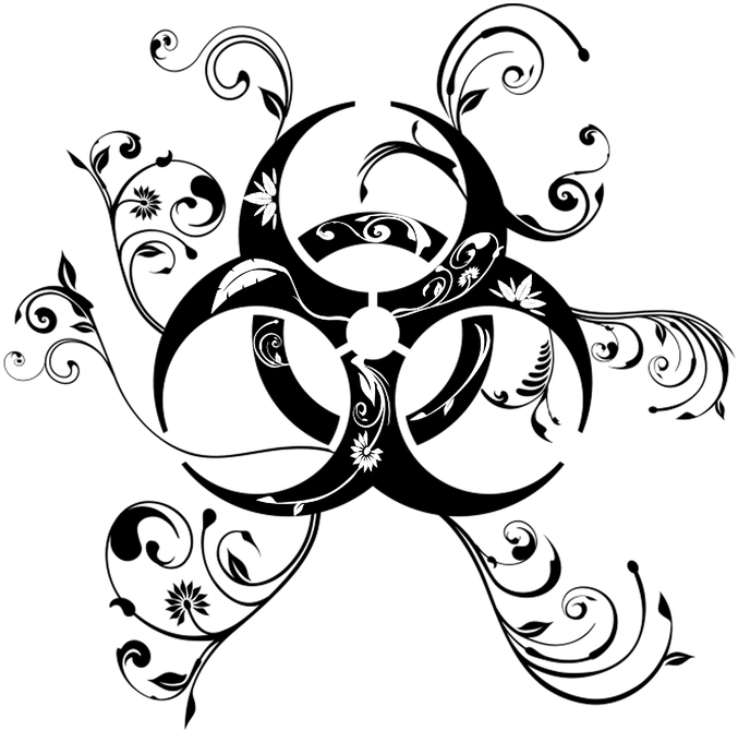 Abstract, Black, Biohazard, Flower, Floral, Plant, - Biological Hazard (720x720), Png Download