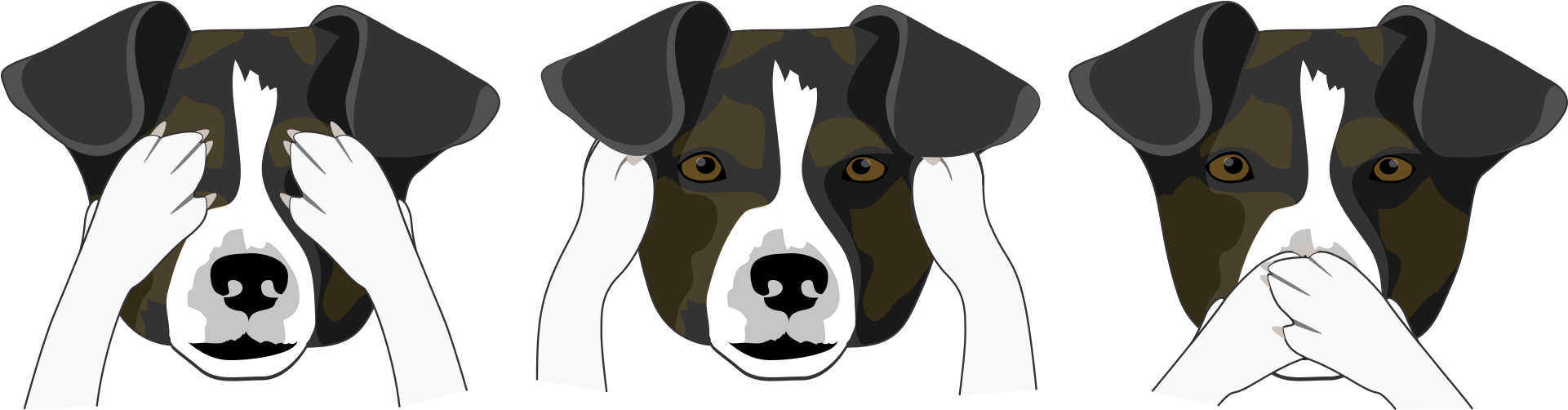 Pixabay - “ - Dog Hear No Evil See No Evil (1920x960), Png Download