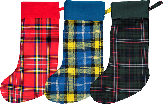Start Creating Your Custom Made Tartan Christmas Stockings - Tartan Christmas Stocking (690x440), Png Download