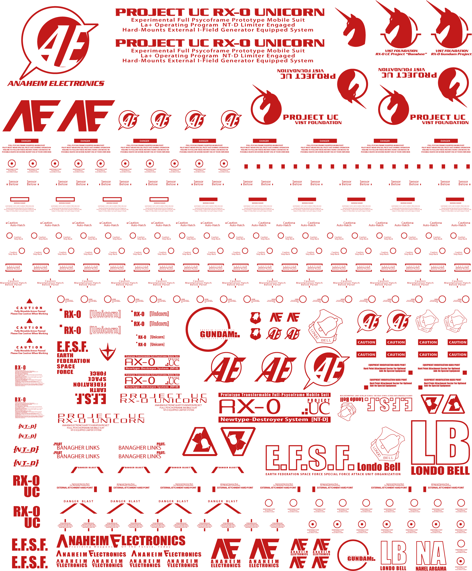 Gundam Warning Decals (2058x2490), Png Download