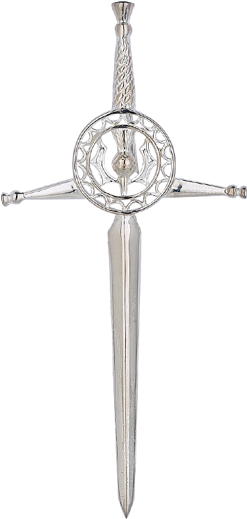 Thistle Circle Sterling Silver Kilt Pin - Thistle Circle Silver Kilt Pin (400x1000), Png Download