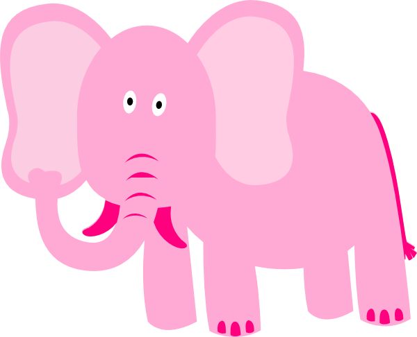 Clip Art Pink Elephant (600x486), Png Download