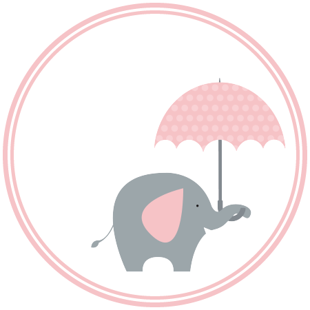 Baby Shower Elephant With Umbrella (450x450), Png Download