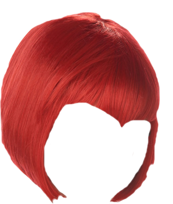 Red Wig Images - Red Hair Wig Psd (340x400), Png Download