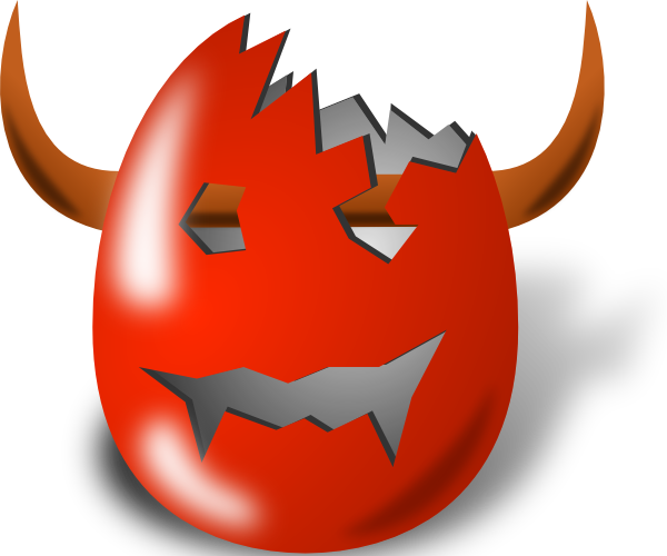 Devil Clipart Wicked - Cracked Egg Devil Throw Blanket (600x500), Png Download